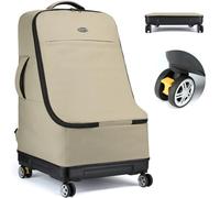 TUGUAN Sac de Voyage pour Siège Auto pour Avion avec Roues Rotatives, Sacs de Siège Auto pour Bébé pour Voyage en Avion avec Fond Rigide, Grand Sac à Dos Rembourré pour Siège de Voiture, Marron
