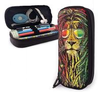 ¿¿Tui ¿¿ Crayons En Cuir Cool Reggae Rasta Drapeau Lion ¿¿Tui ¿¿ Crayons ¿¿Tanche Pochette ¿¿ Crayons Compartiments Sac ¿¿ Cray