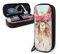 ¿¿Tui ¿¿ Crayons En Cuir Mignon Dessin Anim¿¿ Animal Art Lama Alpaga Amoureux Aquarelle Trousse ¿¿ Crayons Grande Capacit¿¿ ¿¿