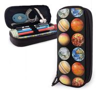 ¿¿Tui ¿¿ Crayons En Cuir Syst¿¿Me Solaire Plan¿¿Tes Space Science Organisateur D'astronomie Sac De Papeterie Sac ¿¿ Crayons ¿¿