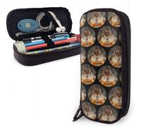 ¿¿Tui ¿¿ Crayons Funny Thinking Squirrel Pencil Pouch Compartiments ¿¿Tui ¿¿ Crayons En Cuir