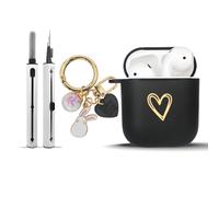 tui pour Airpods REDX1, motif c ur dor , avec stylo de nettoyage, porte-cl s, boule porte-bonheur, housse de protection en TPU souple pour femme