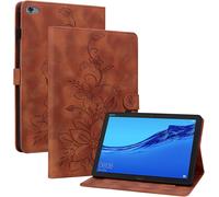 ?tui pour Huawei MediaPad M5 Lite (BAH2-L09/W09/W19/AL10) (10,1 Pouces) PU Cuir Flip Coque Protection avec Support Housse Case Portefeuille Cover Impression Brun