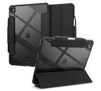 ?tui Spigen Ultra Hybrid Pro pour iPad Pro 13 pouces M4 (2024) avec porte-crayon arri?re transparent, b?quille et absorption des chocs - Noir