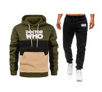 TUIAIFA Costume d'entraînement d'halloween for Hommes for Costume de Jogging Doctor Who Motif 3D Sweat à Capuche et Pantalon Pull à Capuche Ensemble Deux pièces(C,3XL)