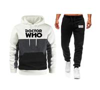 TUIAIFA Costume d'entraînement d'halloween for Hommes for Costume de Jogging Doctor Who Motif 3D Sweat à Capuche et Pantalon Pull à Capuche Ensemble Deux pièces(F,3XL)