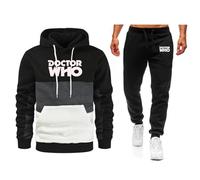 TUIAIFA Costume d'entraînement d'halloween for Hommes for Costume de Jogging Doctor Who Motif 3D Sweat à Capuche et Pantalon Pull à Capuche Ensemble Deux pièces(B,M)