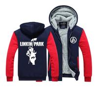 TUIAIFA Sweat à Capuche for Homme Linkin Park, Veste Polaire zippée intégrale, Manteau d'hiver Chaud à Capuche avec Poches(D,L)