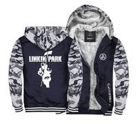 TUIAIFA Sweat à Capuche for Homme Linkin Park, Veste Polaire zippée intégrale, Manteau d'hiver Chaud à Capuche avec Poches(E,5XL)