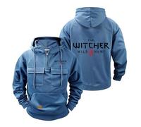 TUIAIFA Sweats à Capuche for Hommes Veste for Witcher Sweat-Shirt zippé à Manches Longues Sweat à Capuche décontracté Multi-Poches Sport à Capuche Sweat-Shirts Confortables(C,5XL)