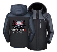 TUIAIFA Veste de ski polaire for homme, idéale for la randonnée en montagne, le camping, le Witcher, coupe-vent doublé, manteaux coupe-vent chauds for l'hiver(A,3XL)