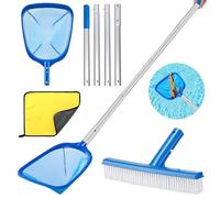 TUIBEIDAMAI Epuisette Piscine avec Manche Telescopique 187cm,Epuisette Piscine Maille Extra Fine avec Brosse Piscine,Kit de Piscine Nettoyage,pour Piscines,Spas,Fontaine,Étang Nettoyage