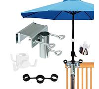 TUIBEIDAMAI Pied de Parasol Balcon,Support Parasol Balcon,Porte Parasol Balcon,Support Parasol Balustrade,Support Parasol Table,Fixation Parasol Balustrade,Ajustement Maximal 5 cm