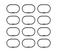 Tuidzljd 12 Pièces Anneaux de Crochet de Rideau de Douche Ouverts Ovales Suspendus pour Crochets de Tringle en Métal Salle de Bain Noir