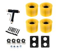 Tuidzljd 80A Roues de Skateboard de Remplacement avec Roulements Longboard PU Roues Cruiser Roues Street Upgrade Remplacement, Jaune