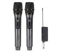 Tuidzljd Microphone sans 2 Canaux UHF Fréquence Fixe Micro Portable pour Fête, Spectacle Professionnel, Réunion Facile à Utiliser
