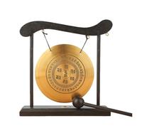 Tuidzljd Mini Bureau Gong Table Carillon à Vent Instrument de Percussion Cymbales Gongs avec Maillet pour la Décoration Intérieure Cadeau de Pendaison de Crémaillère-B Installation Facile