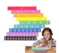 Tuiles de fraction - Bandes pédagogiques colorées, amélioration de la motricité fine, aide à l'éducation scolaire primaire, manipulations mathématiques pour, garçons et filles, outil