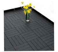Tuiles de terrasse composites dalles de jardin plancher en plastique en bois épissage plancher extérieur décoratif D 30 * 30 * 2cm