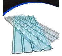 Tuiles isolantes, plaques de toiture transparentes Panneaux de toiture en fibre de verre de 2 mm d'épaisseur, protection transparente et étanche(7 Pcs,0.9x1.7m/35x67in)
