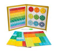 Tuiles magnétiques de fractions - Ensemble interactif pour enseignement des mathématiques | Cercles et livre de fractions créatifs pour exercices pratiques, manipulation visuelle, apprentissage des fr