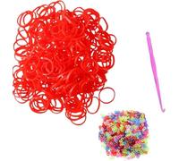 Tuilful Lot de 600 recharges de bracelets rouges avec crochet et connecteur coloré pour fabrication de bracelets (600+)