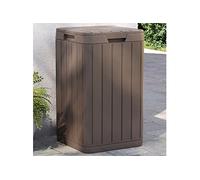 vidaXL Poubelle d'extérieur Marron 38x38x65 cm PP