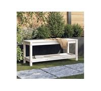 Tuinbank 108x35x45 cm massief grenenhout wit832383