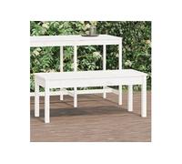 Tuinbank 109x44x45 cm massief grenenhout wit824005