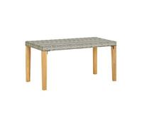 Banc De Jardin 120 Cm Gris Résine Tressée Et Bois D'acacia Noir