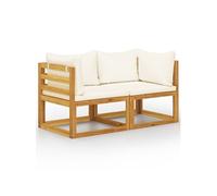 Tuinbank 2-zits met crÃmewitte kussens3068852