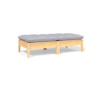 Bois de Pin Massif Salon de Jardin 3 pcs avec Coussins Blanc Mobilier vidaXL