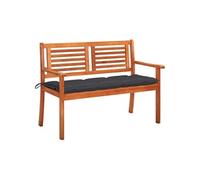 Tuinbank 2-zits met kussen 120 cm massief eucalyptushout3060984