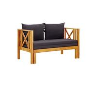 Vidaxl Banc De Jardin 2 Places Et Coussins 122 Cm Bois D'acacia Massif