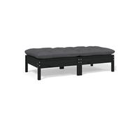 Bois de Pin Massif Salon de Jardin 3 pcs avec Coussins Blanc Mobilier vidaXL