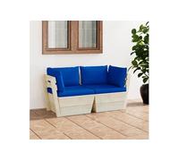 Bois d'Epicéa Canapé Palette à 2 Places de Jardin et Coussins Porche vidaXL