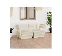 vidaXL Banc de jardin palette 2 places 3063708 – Bois d'épicéa imprégné