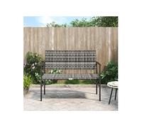 Vidaxl Banc De Jardin À 2 Places Gris Résine Tressée