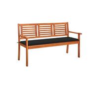 Tuinbank 3-zits met kussen 150 cm massief eucalyptushout3061003