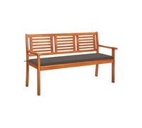 Tuinbank 3-zits met kussen 150 cm massief eucalyptushout3061004