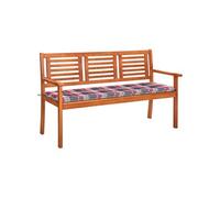 Vidaxl Banc De Jardin 3 Places Avec Coussin 150 Cm Bois D'eucalyptus