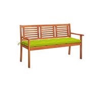 Tuinbank 3-zits met kussen 150 cm massief eucalyptushout3061022