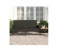Tuinbank 3-zits met kussens poly rattan zwart319494