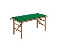 Tuinbank inklapbaar met kussen 118 cm bamboe3063869