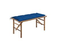 Tuinbank inklapbaar met kussen 118 cm bamboe3063874