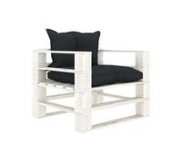 Vidaxl Canapé Palette De Jardin Avec Coussins Anthracite Bois