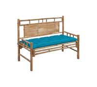 vidaXL Banc de jardin avec coussin 120 cm Bambou