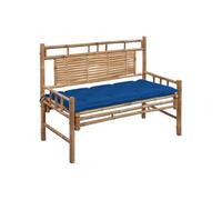 Tuinbank met kussen 120 cm bamboe3063901