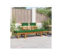 vidaXL Banc de jardin 2-en-1 190 cm avec coussins, Bois solide d'acacia