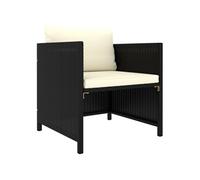 Tuinbank met kussens poly rattan zwart313510